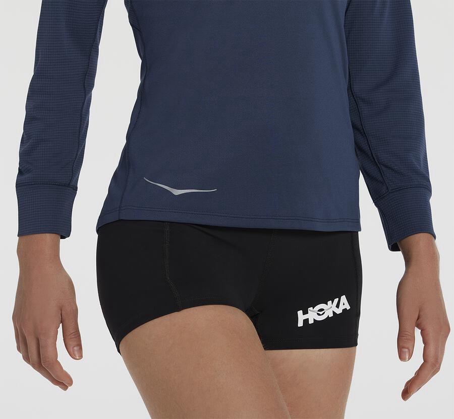 Hoka Australia One One Performance 3/4 Sleeve - Womens Tops Navy - NOQSC-0597